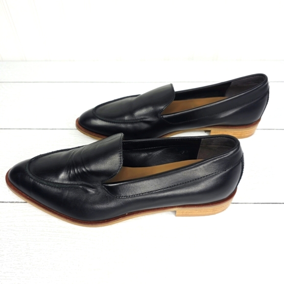 Everlane‎ Loafer Black Leather Flat Slip On Shoes Size 8.5 - Picture 5 of 14